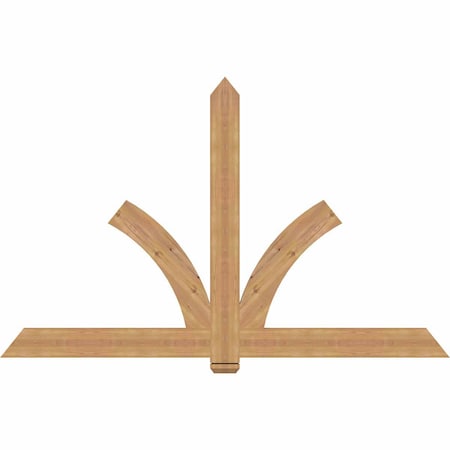 Ekena Millwork Redmond Smooth Timber Gable Bracket, Western Red Cedar, 84"W x 53"H x 1 1/2"D x 5 1/2"F, 15/12 Pitch GBW084X53X0206RED00SWR